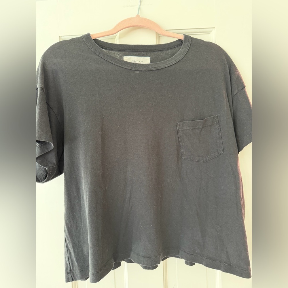 THE GREAT. Vintage Black Tee